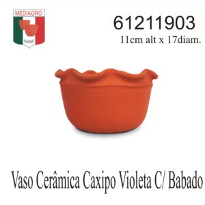 VASO CERAMICA CAXIPO VIOLETA C/ BABADO